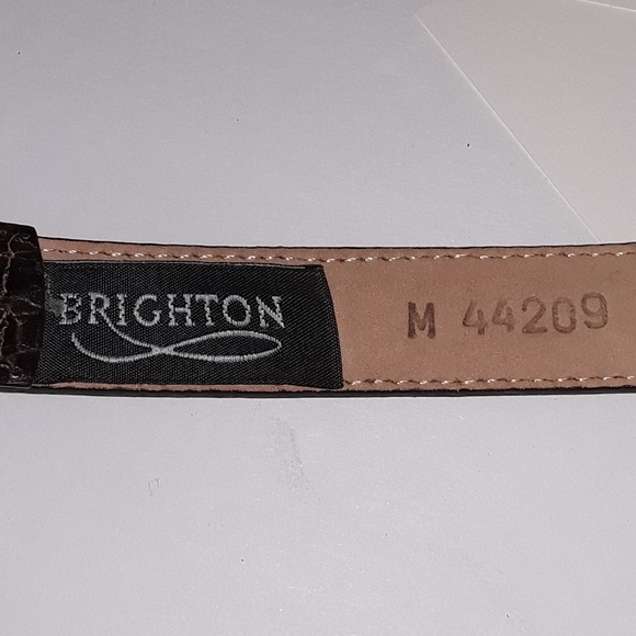 Brighton Vtg. Brown faux croc leather belt - EUC - Picture 2 of 15